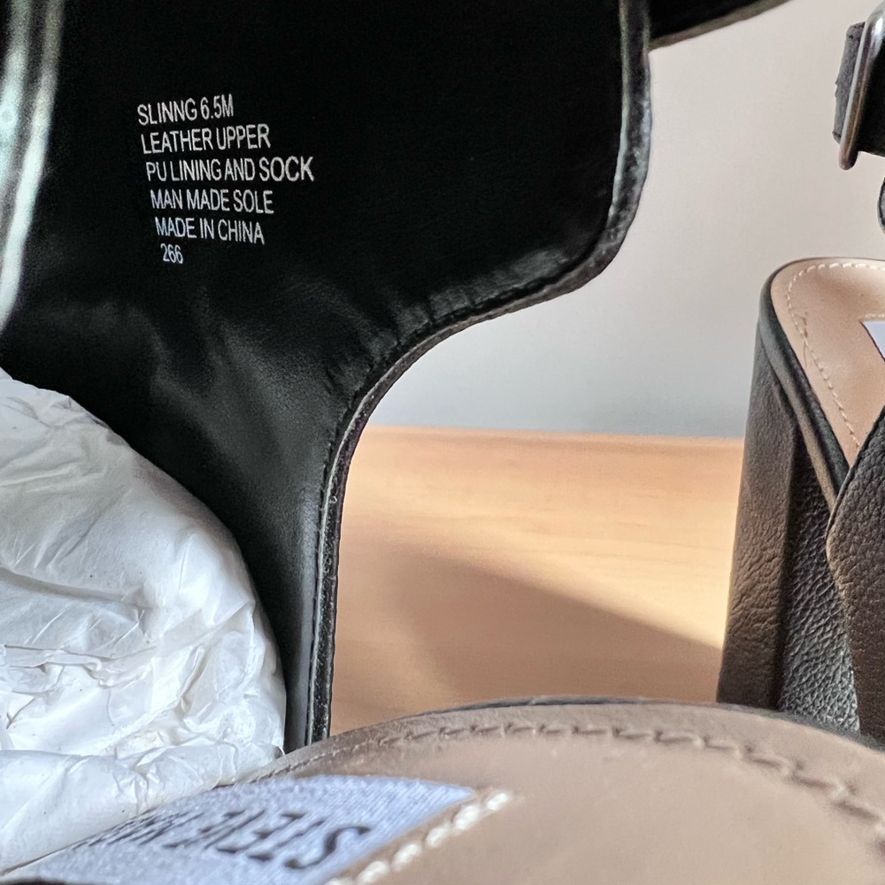 NWOT Steve Madden “talento” leather 4”chunky heel SIZE 6.5M - Picture 4 of 8